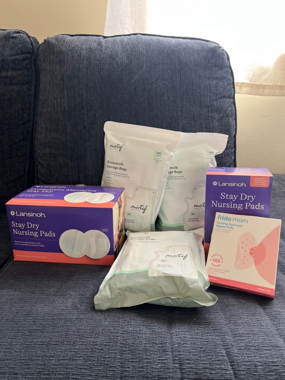 Breastmilk Storage Bags, Frida Mom Nipple Pads, Lansinoh Nursing Pads